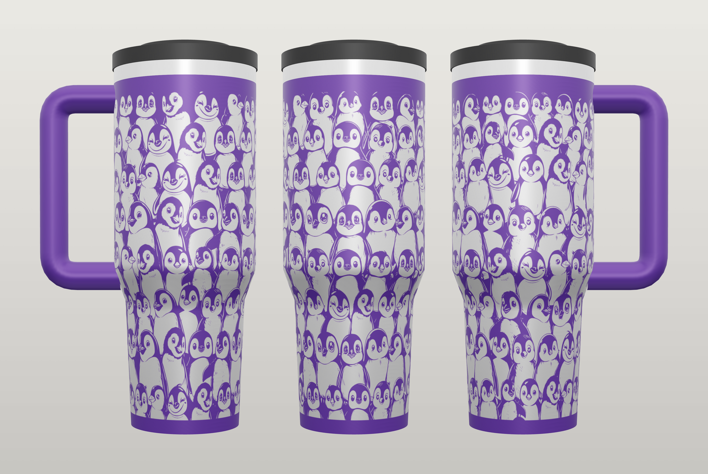 Penguin Engraved Tumbler – Cute Animal Gift, Unique Drinkware for Her