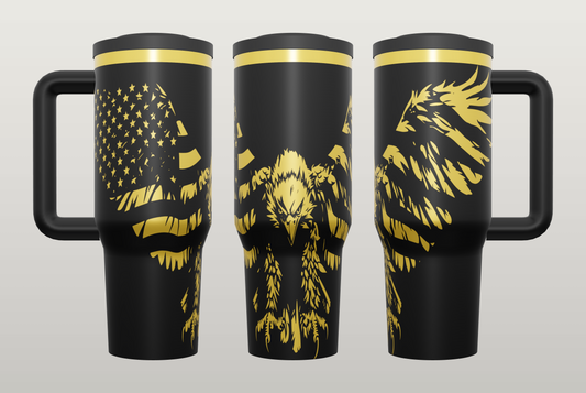Bald Eagle Engraved Tumbler – Patriotic American Gift, Freedom Drinkware