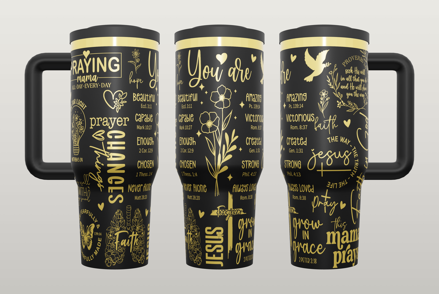 This Mama Prays Engraved Tumbler – Faith Gift for Mom, Mother's Day Gift