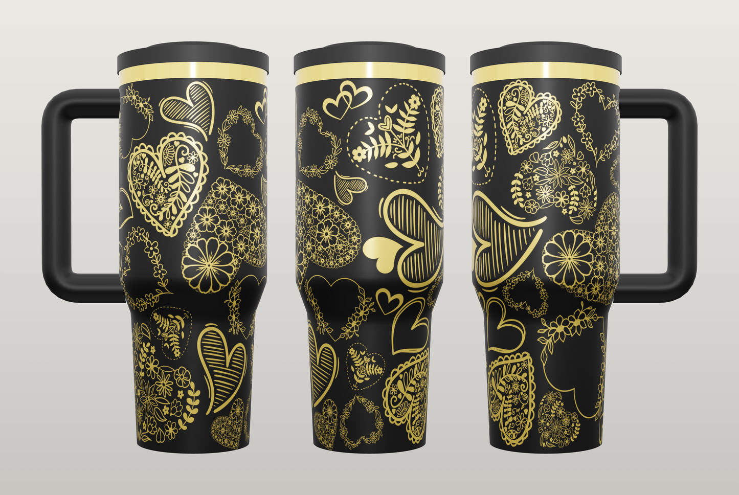 Heart Engraved Tumbler – Romantic Valentine's Day Gift, Love Gift for Her