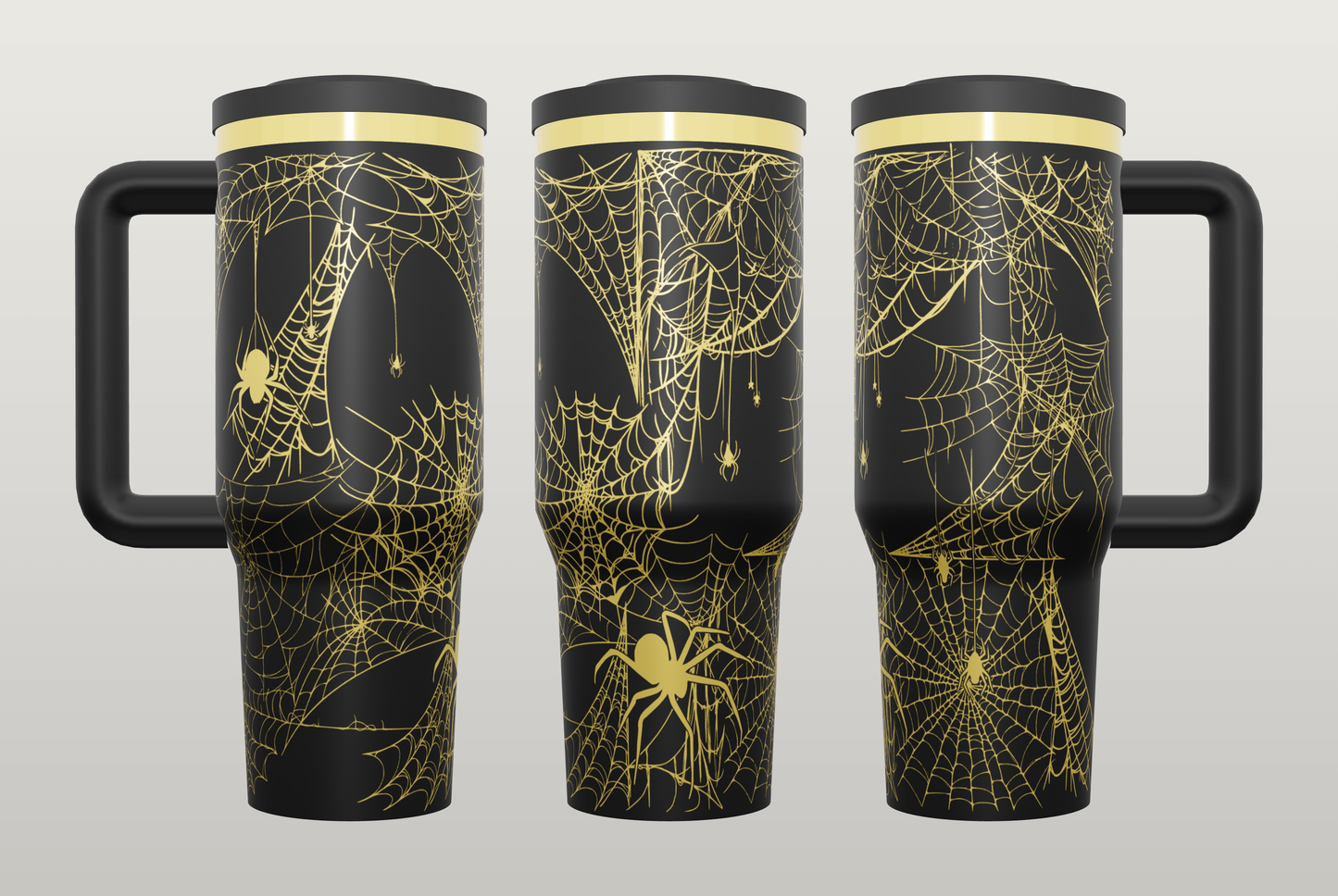 Spiderweb Engraved Tumbler – Gothic Halloween Gift, Unique Drinkware