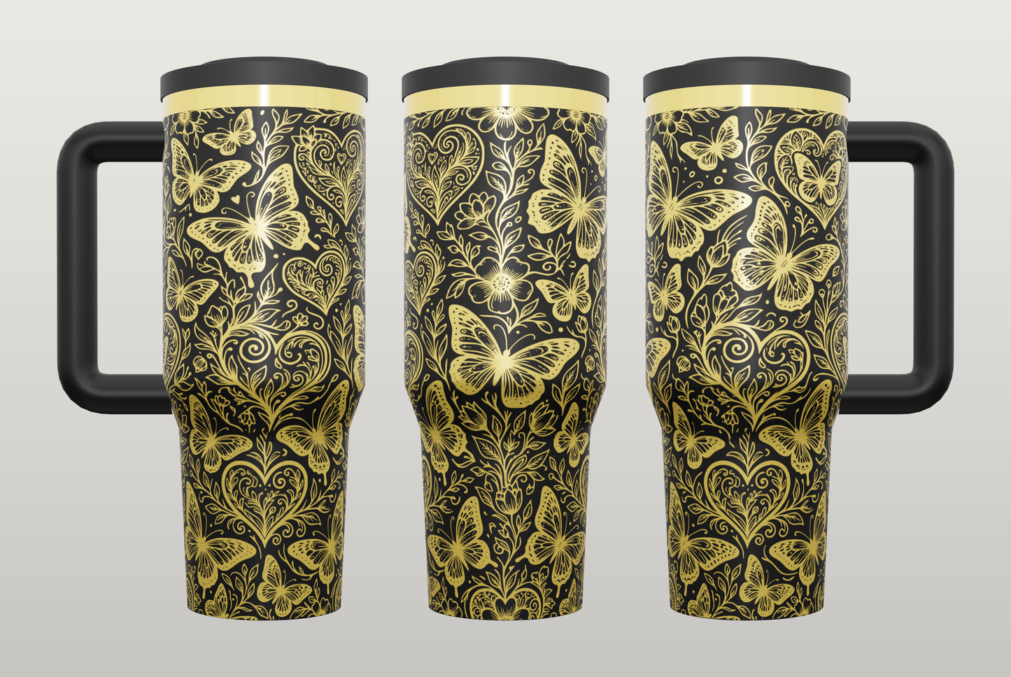 Butterfly Engraved Tumbler – Inspirational Gift for Her, Nature Drinkware