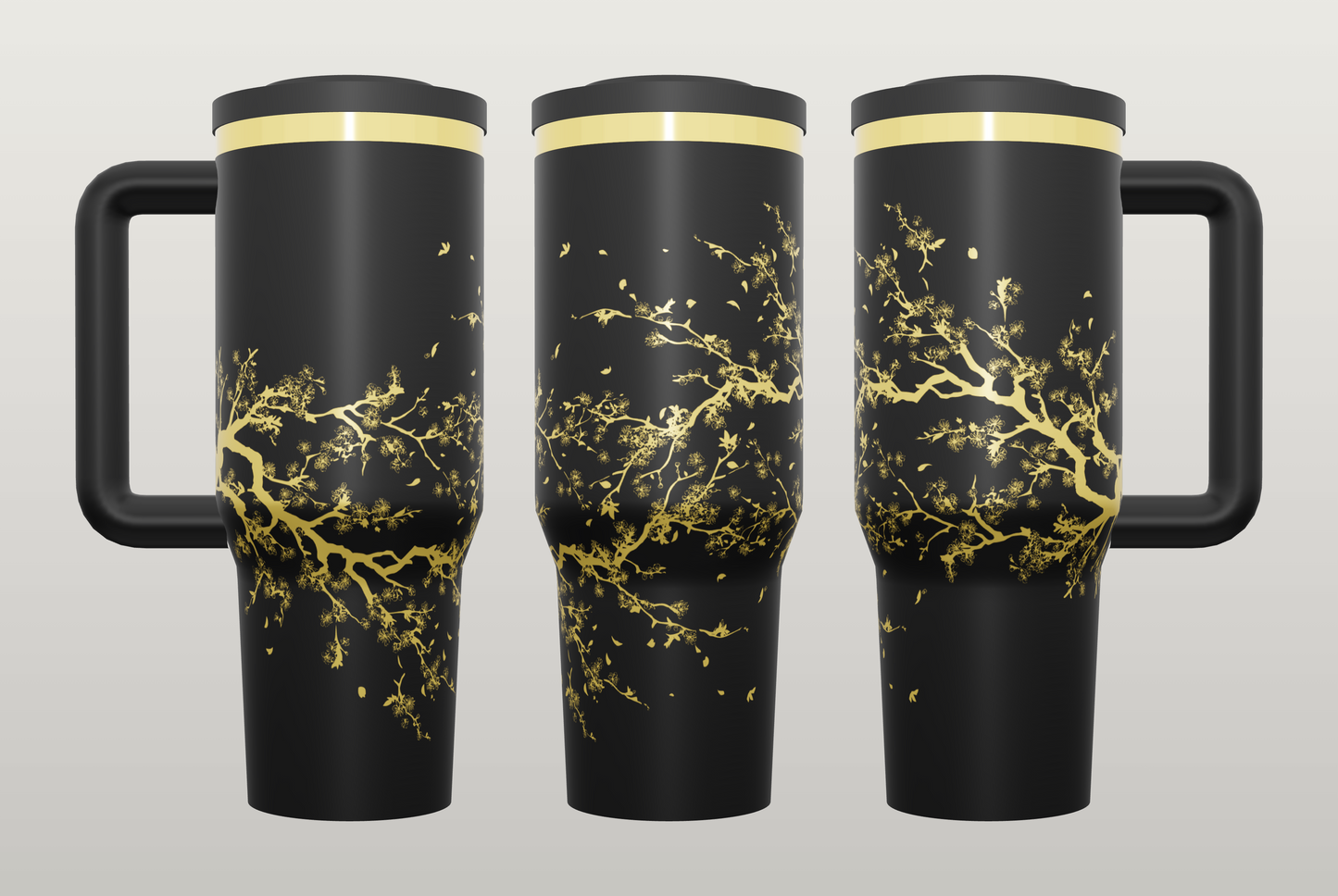 Cherry Blossom Engraved Tumbler – Elegant Floral Gift for Her