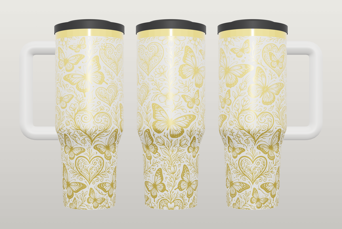 Butterfly Engraved Tumbler – Inspirational Gift for Her, Nature Drinkware