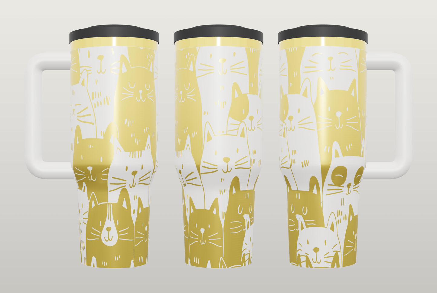 Cat Engraved Tumbler – Cute Gift for Cat Lovers, Kitty Drinkware