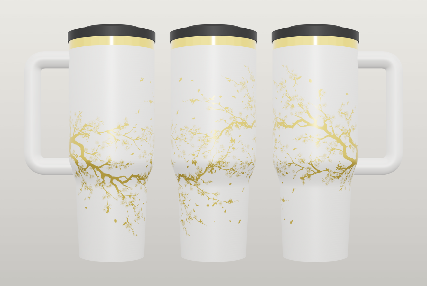 Cherry Blossom Engraved Tumbler – Elegant Floral Gift for Her