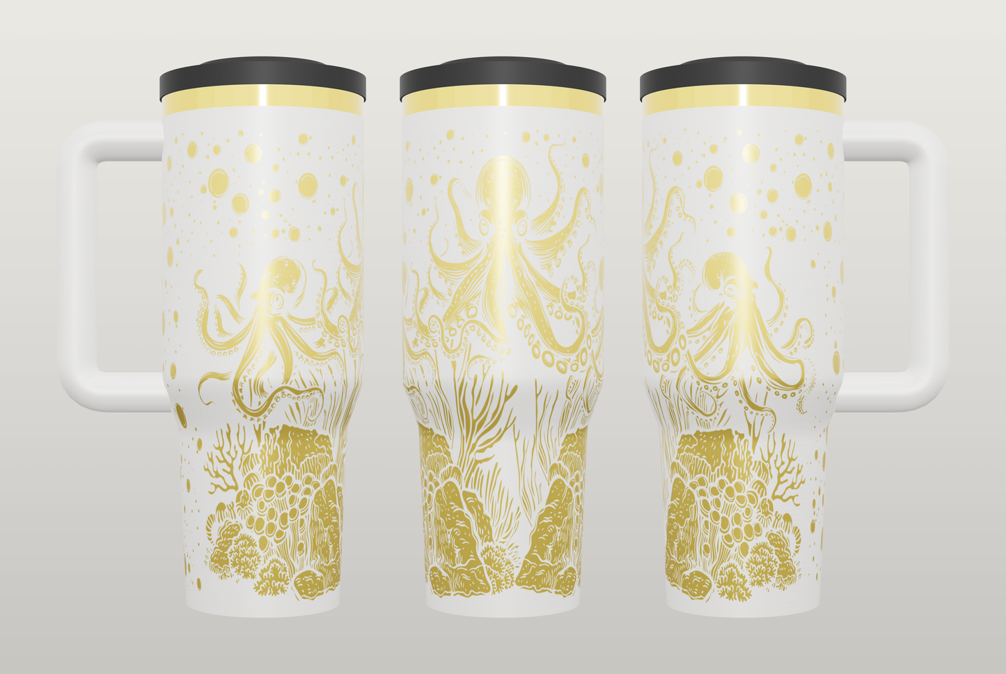 Octopus Siren Engraved Tumbler – Gothic Ocean Gift, Unique Drinkware