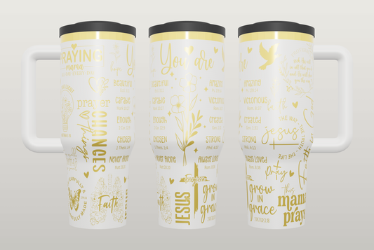 This Mama Prays Engraved Tumbler – Faith Gift for Mom, Mother's Day Gift