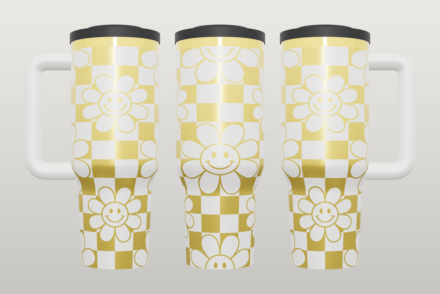 Retro Flower Power Engraved Tumbler – Groovy 70s Gift, Good Vibes Drinkware