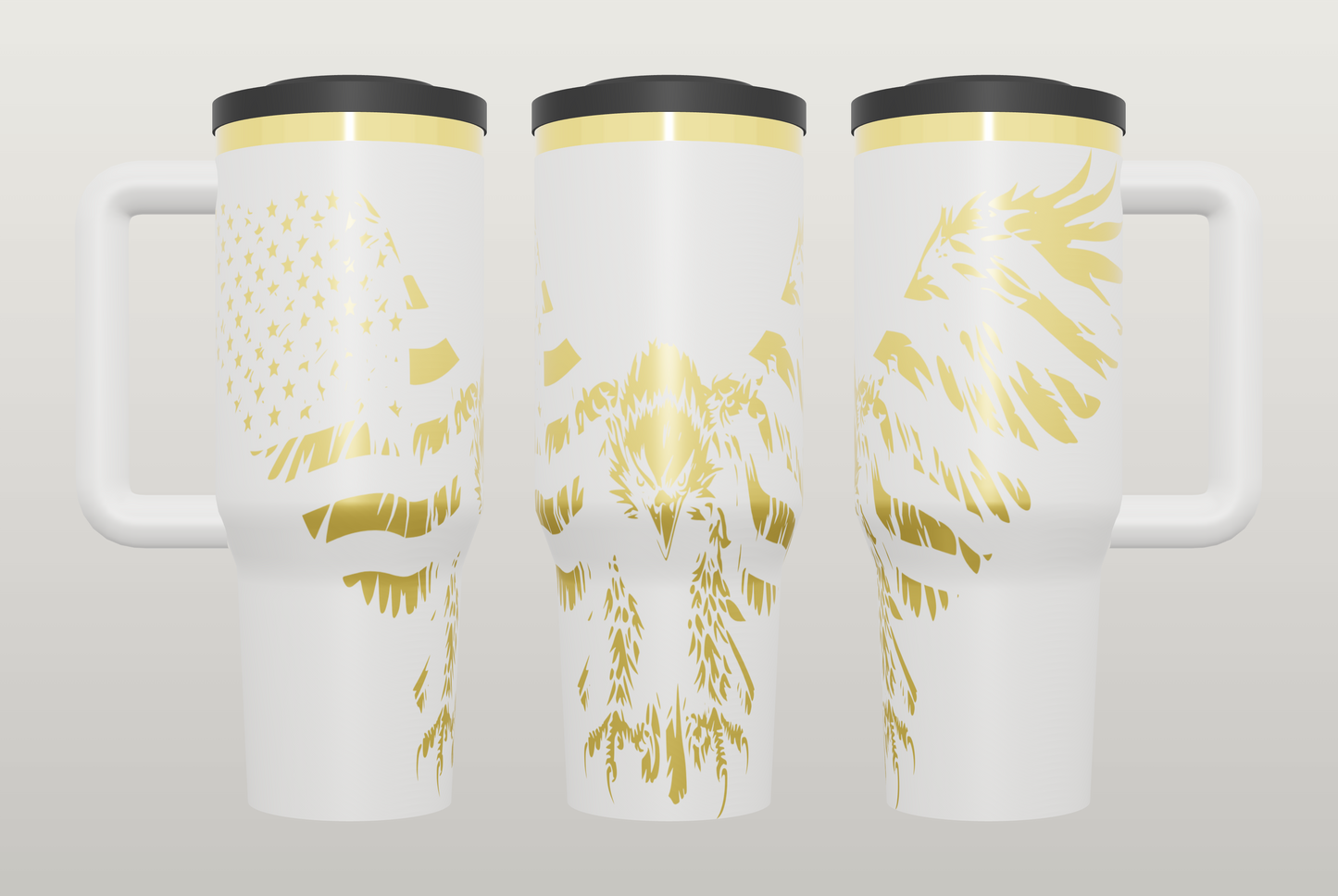 Bald Eagle Engraved Tumbler – Patriotic American Gift, Freedom Drinkware