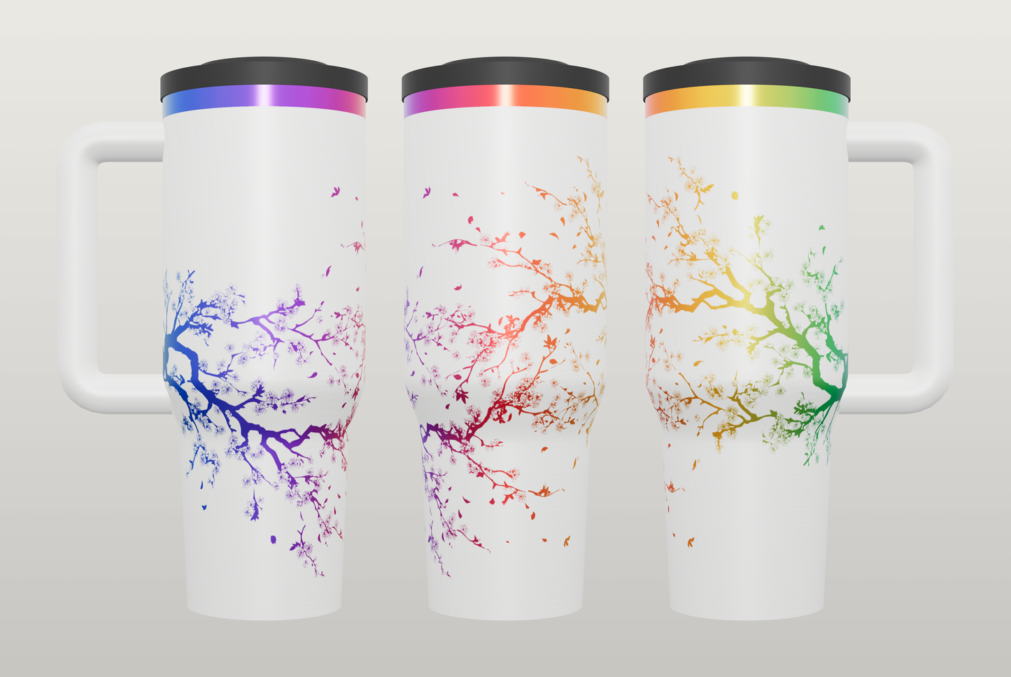 Cherry Blossom Engraved Tumbler – Elegant Floral Gift for Her