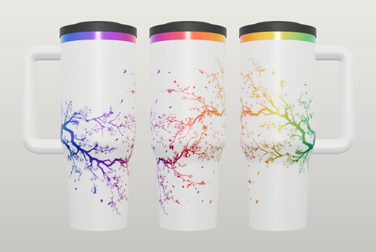 Cherry Blossom Engraved Tumbler – Elegant Floral Gift for Her