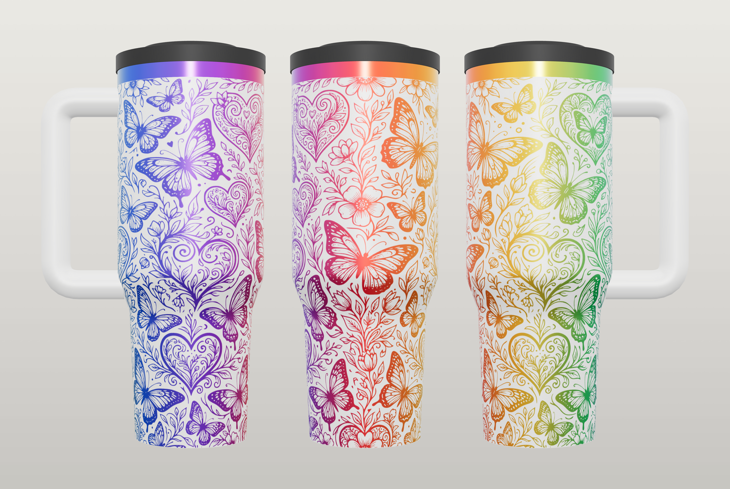 Butterfly Engraved Tumbler – Inspirational Gift for Her, Nature Drinkware