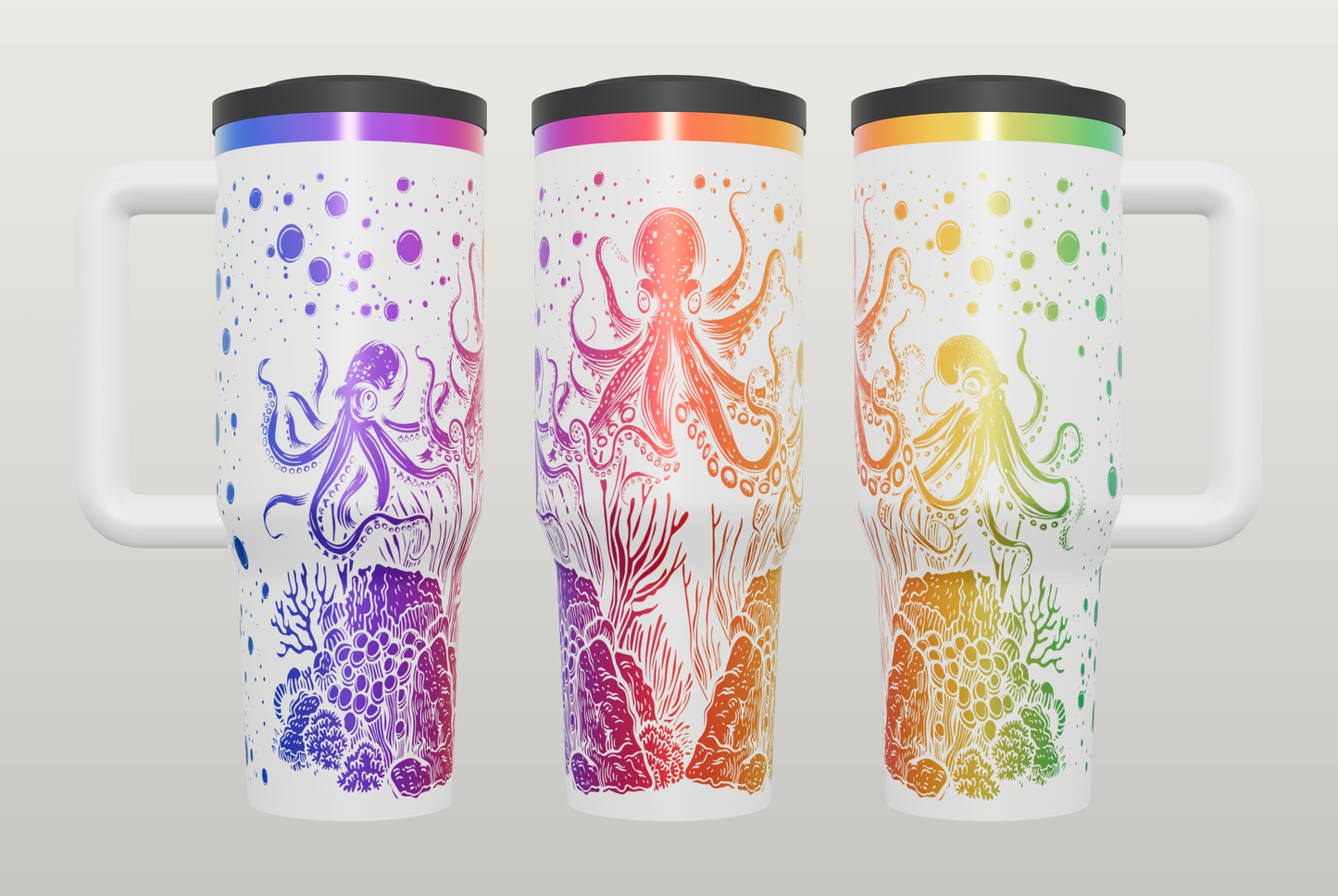 Octopus Siren Engraved Tumbler – Gothic Ocean Gift, Unique Drinkware