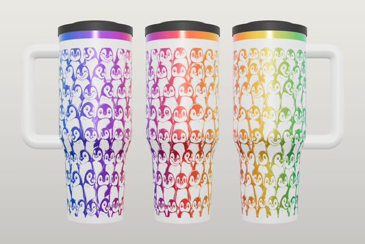 Penguin Engraved Tumbler – Cute Animal Gift, Unique Drinkware for Her