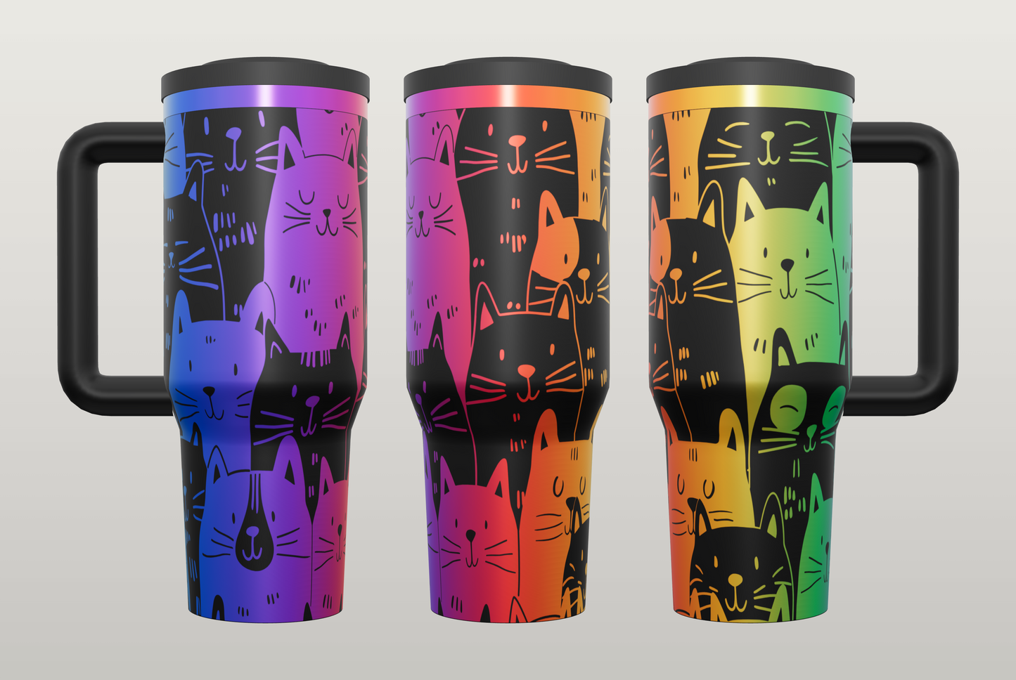 Cat Engraved Tumbler – Cute Gift for Cat Lovers, Kitty Drinkware