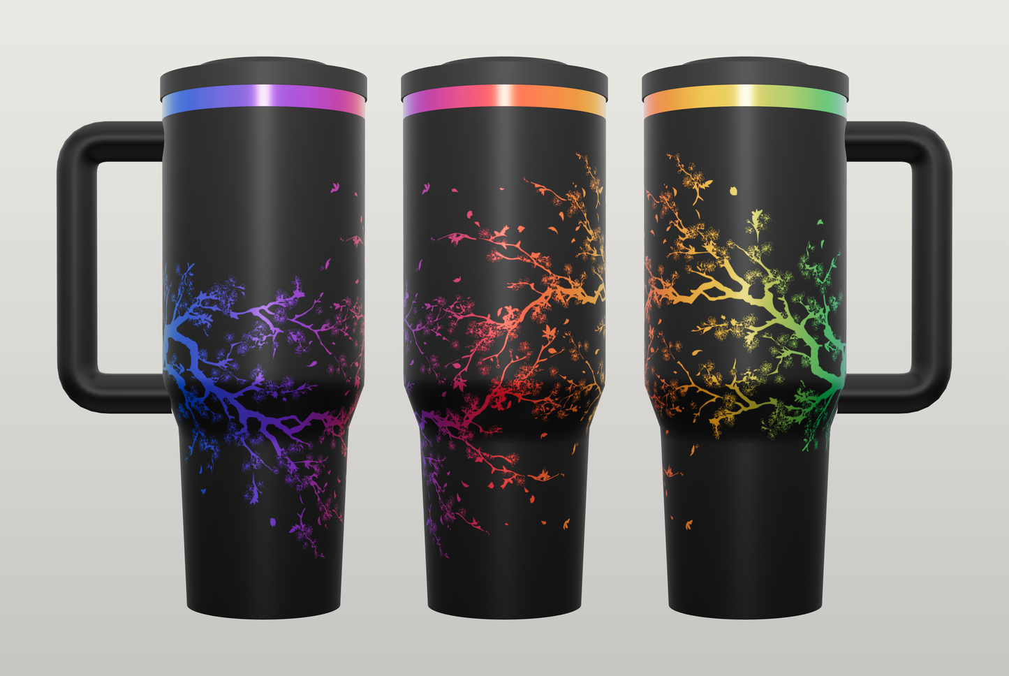 Cherry Blossom Engraved Tumbler – Elegant Floral Gift for Her