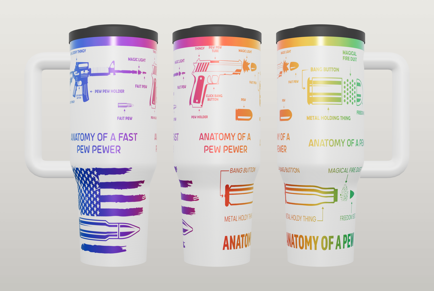 Bullet Anatomy Engraved Tumbler – Gift for Hunters & Outdoor Enthusiasts