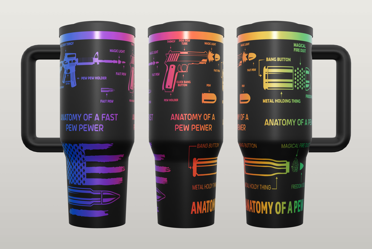 Bullet Anatomy Engraved Tumbler – Gift for Hunters & Outdoor Enthusiasts