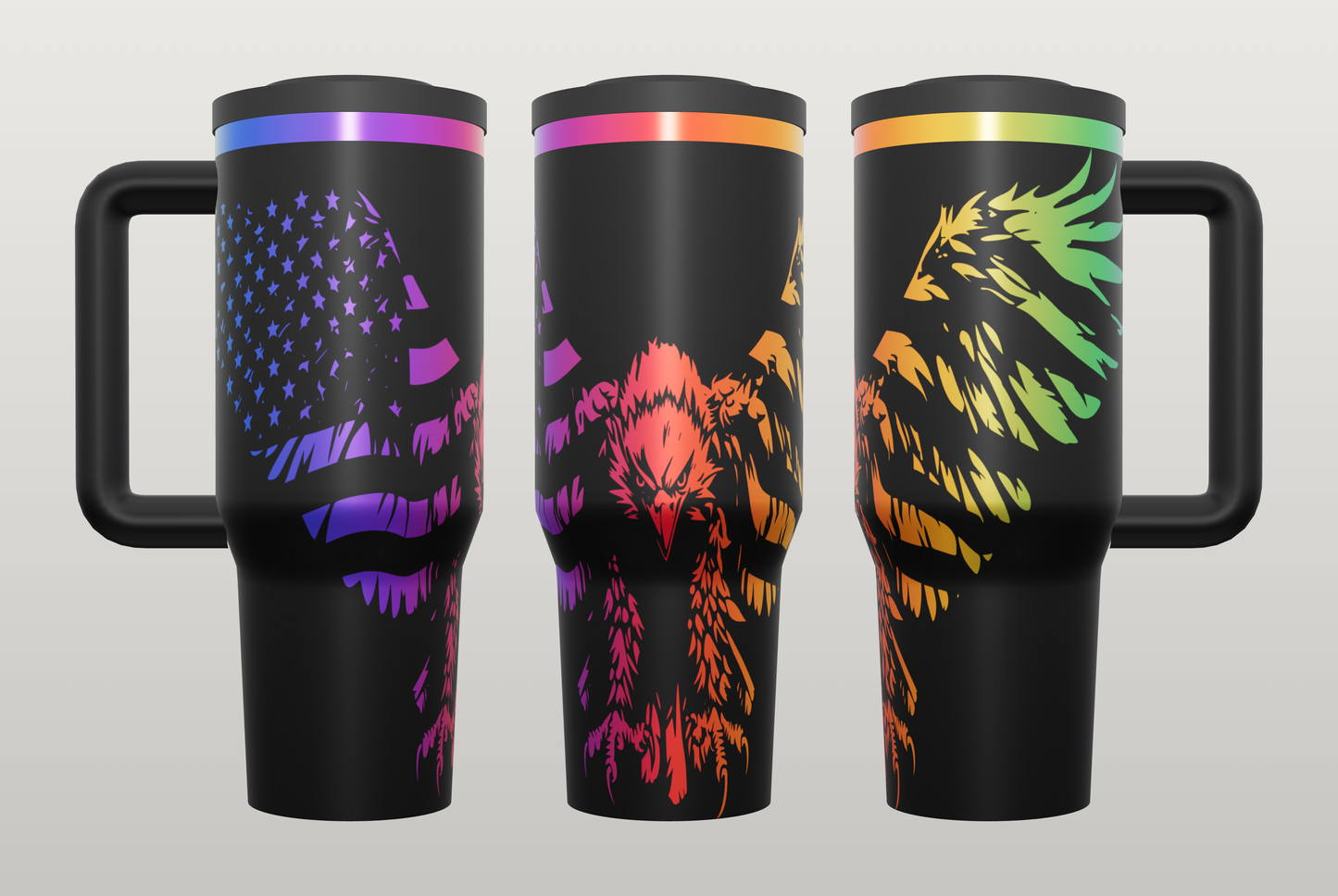 Bald Eagle Engraved Tumbler – Patriotic American Gift, Freedom Drinkware