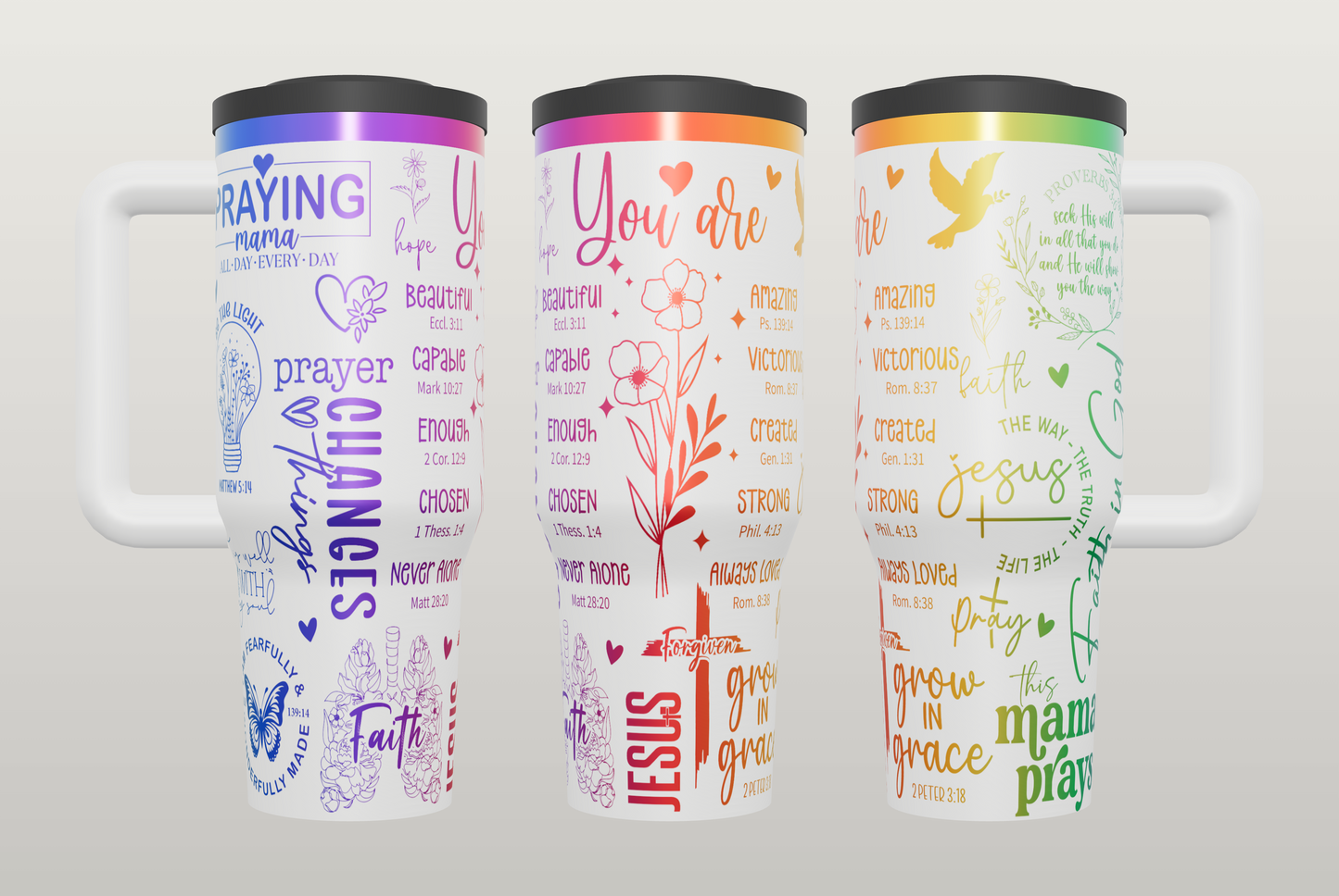 This Mama Prays Engraved Tumbler – Faith Gift for Mom, Mother's Day Gift