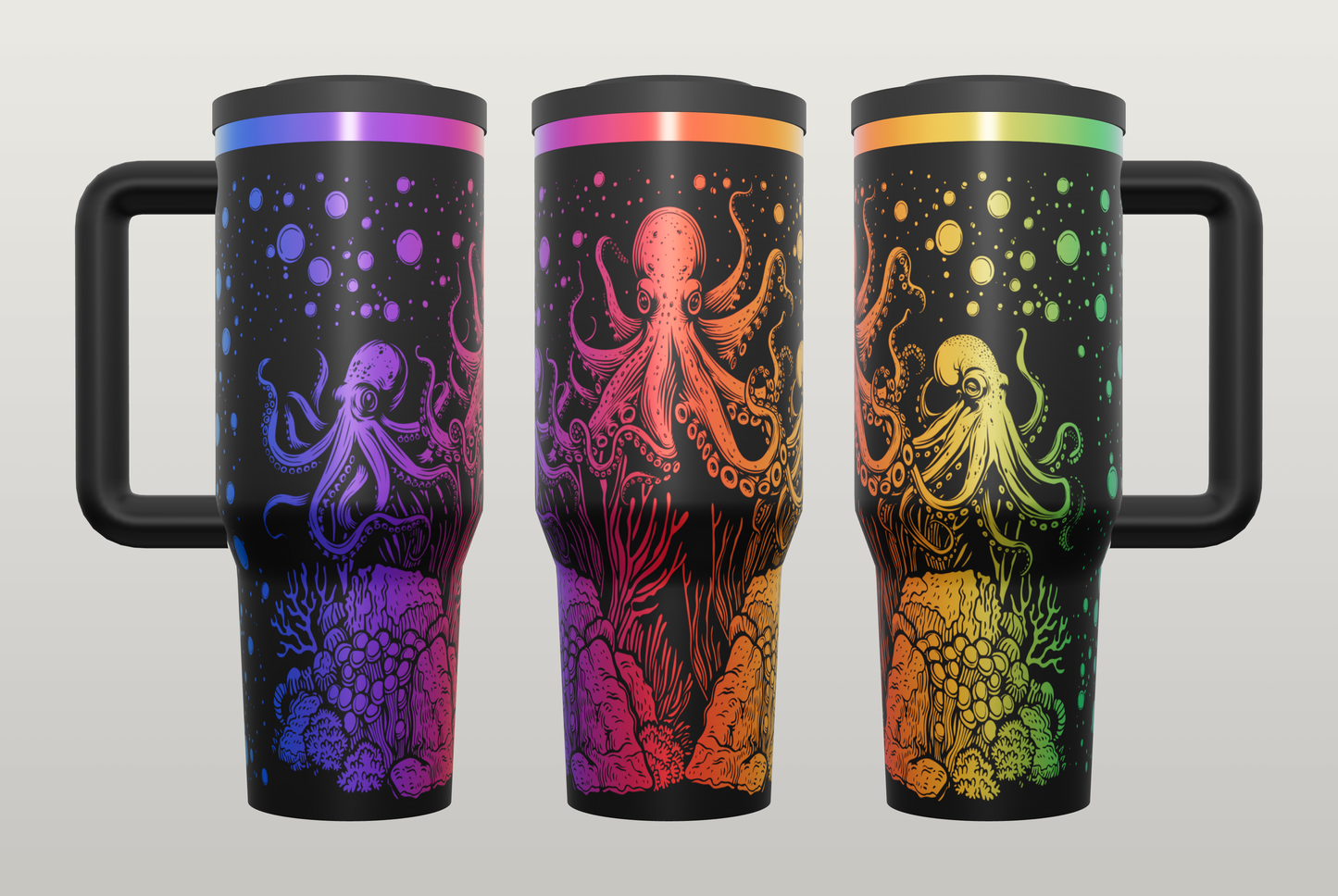 Octopus Siren Engraved Tumbler – Gothic Ocean Gift, Unique Drinkware