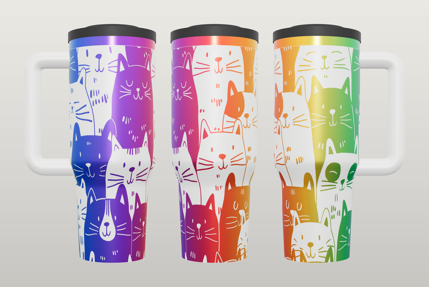 Cat Engraved Tumbler – Cute Gift for Cat Lovers, Kitty Drinkware