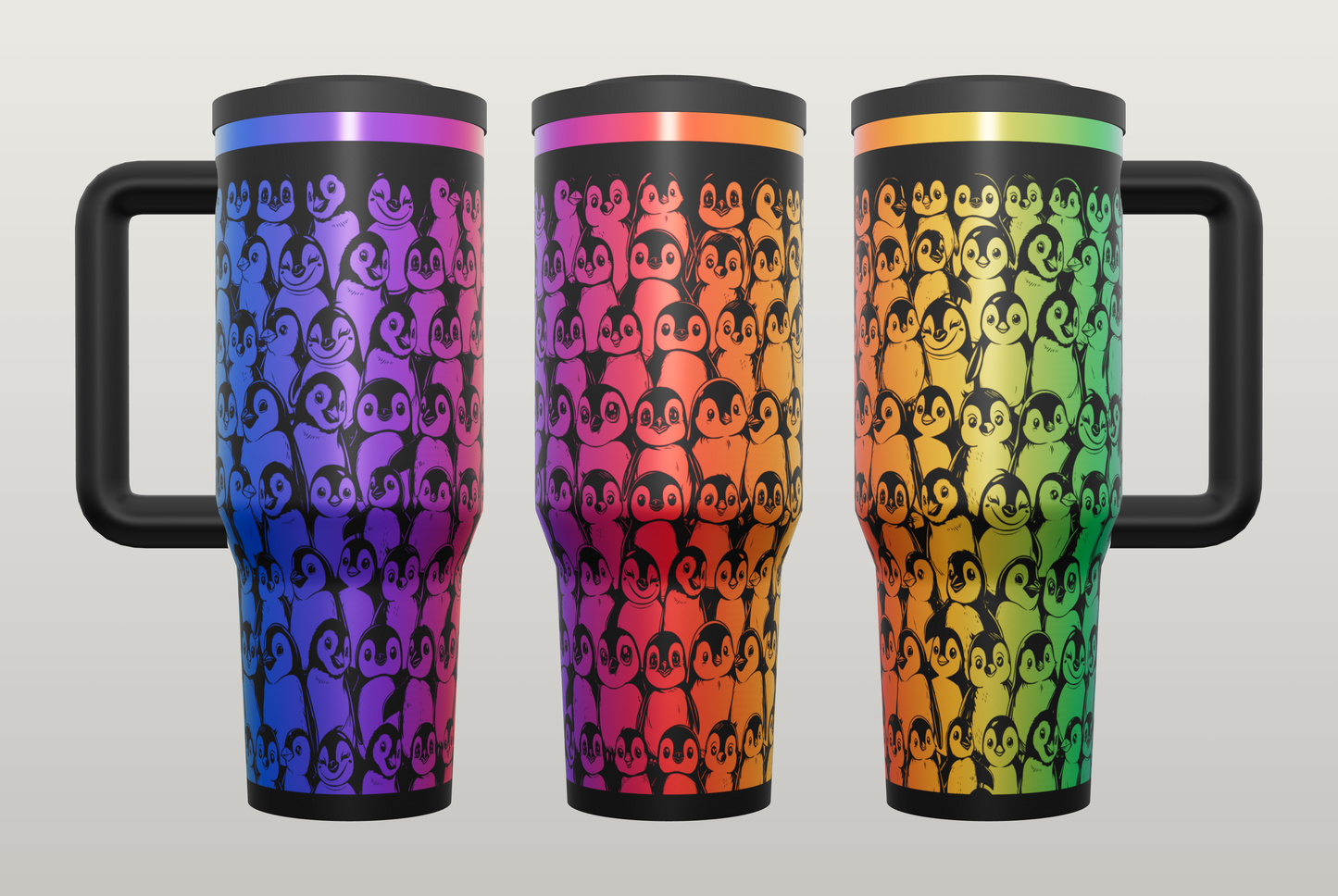 Penguin Engraved Tumbler – Cute Animal Gift, Unique Drinkware for Her