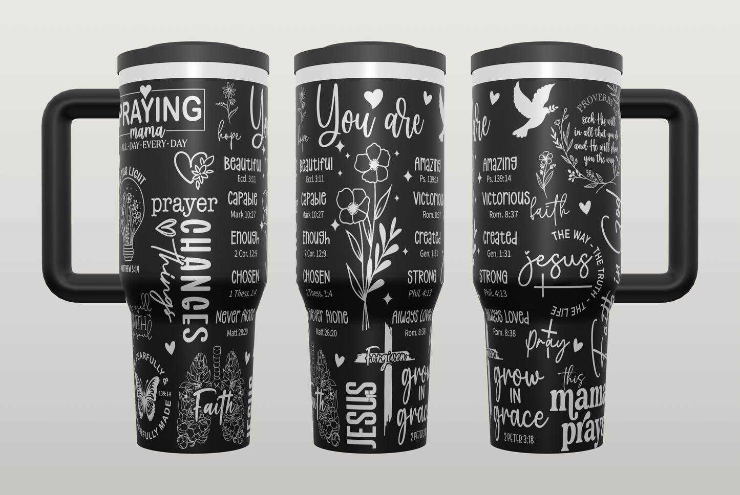 This Mama Prays Engraved Tumbler – Faith Gift for Mom, Mother's Day Gift