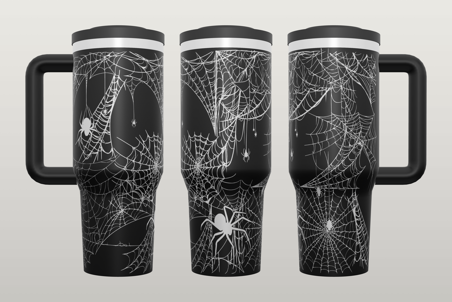 Spiderweb Engraved Tumbler – Gothic Halloween Gift, Unique Drinkware
