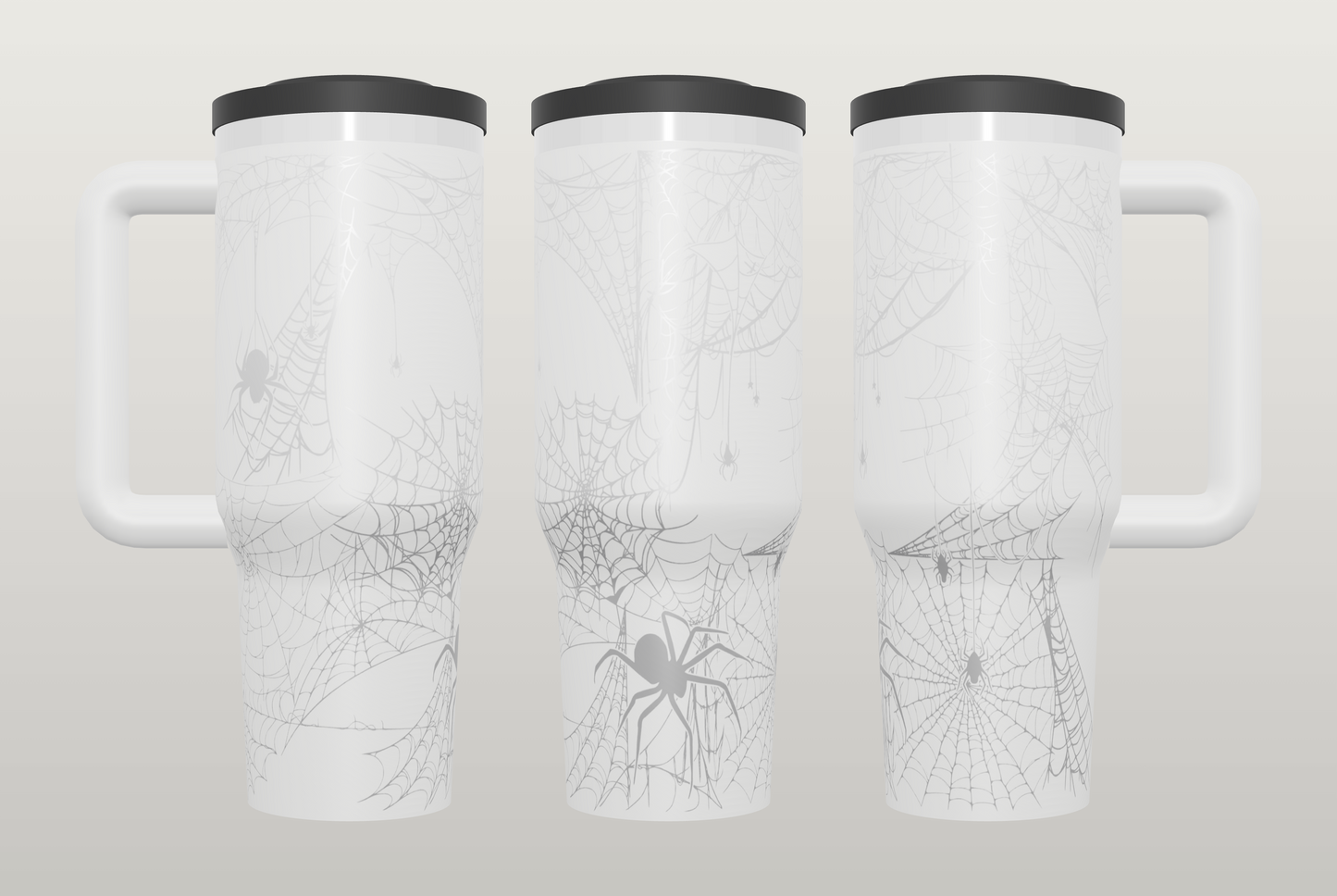 Spiderweb Engraved Tumbler – Gothic Halloween Gift, Unique Drinkware