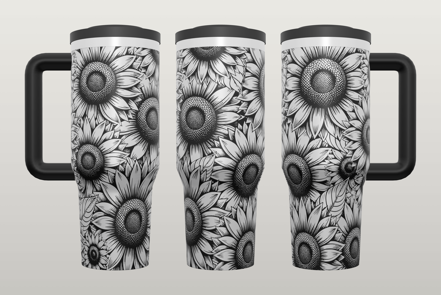 Sunflower Engraved Tumbler – Personalized Gift for Her, 20oz 30oz 40oz
