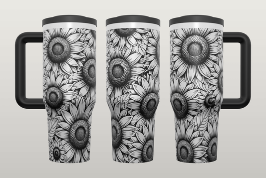 Sunflower Engraved Tumbler – Personalized Gift for Her, 20oz 30oz 40oz