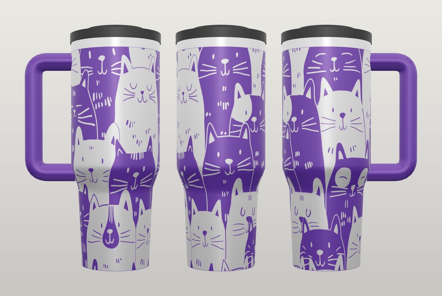 Cat Engraved Tumbler – Cute Gift for Cat Lovers, Kitty Drinkware