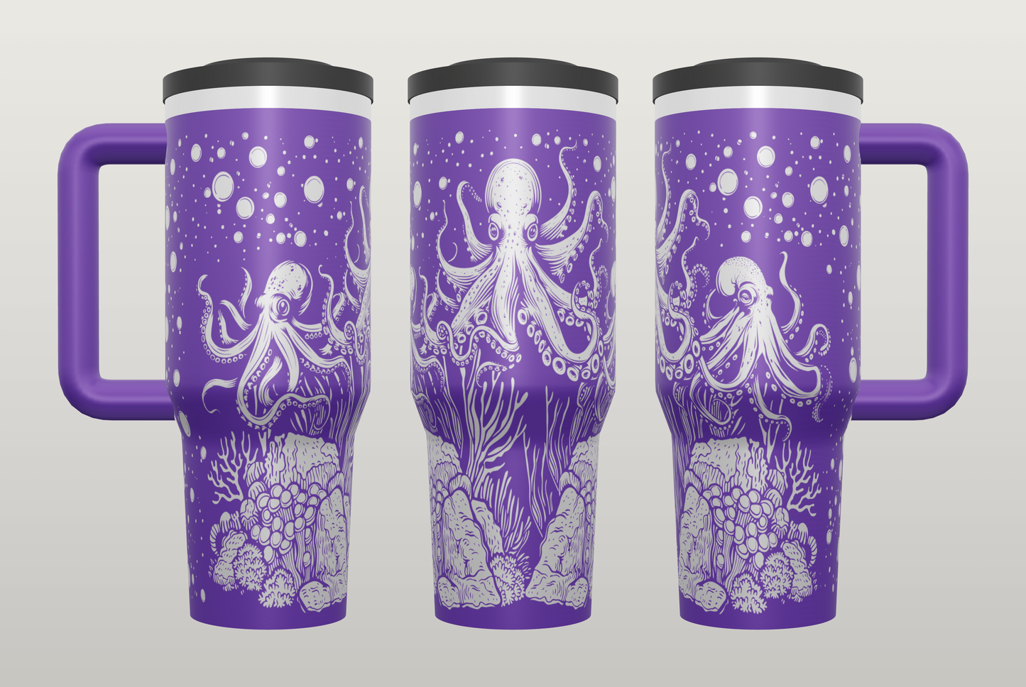 Octopus Siren Engraved Tumbler – Gothic Ocean Gift, Unique Drinkware