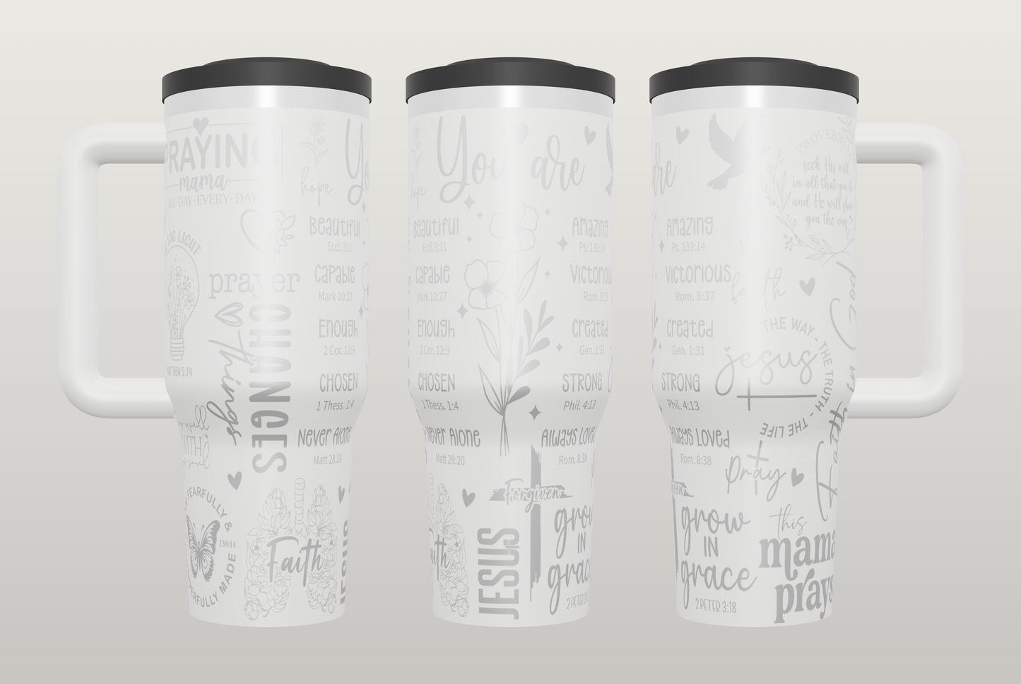 This Mama Prays Engraved Tumbler – Faith Gift for Mom, Mother's Day Gift