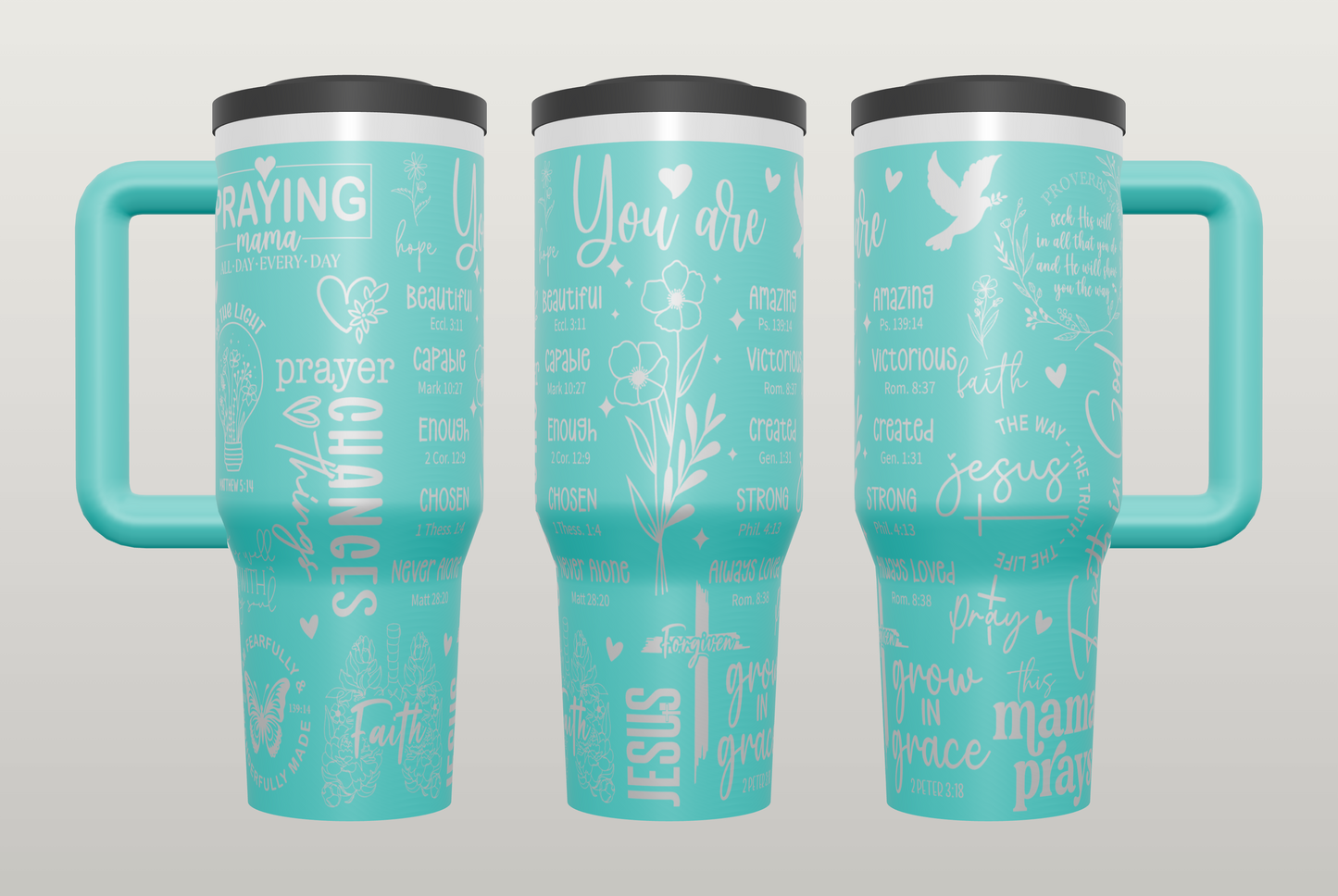 This Mama Prays Engraved Tumbler – Faith Gift for Mom, Mother's Day Gift
