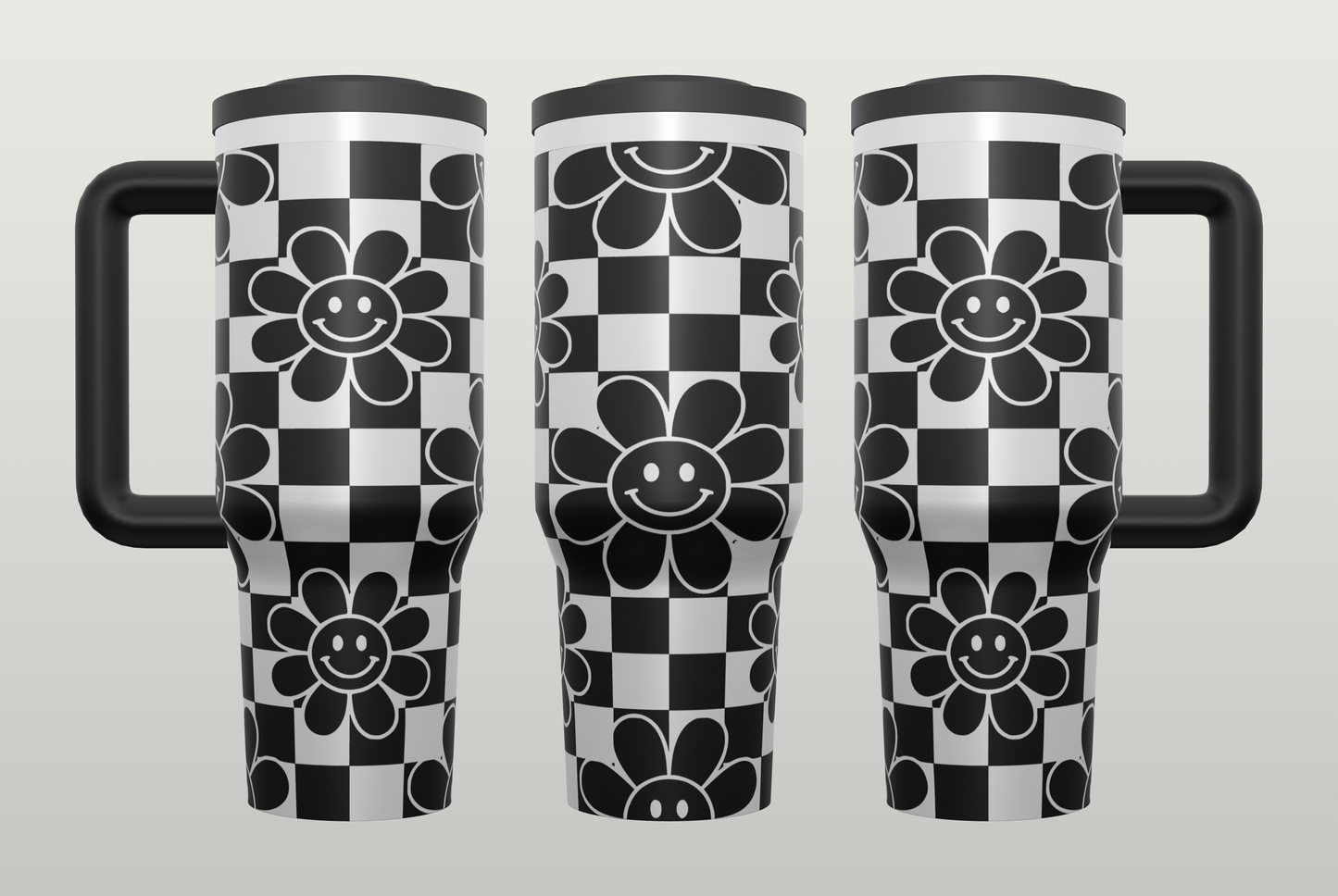 Retro Flower Power Engraved Tumbler – Groovy 70s Gift, Good Vibes Drinkware