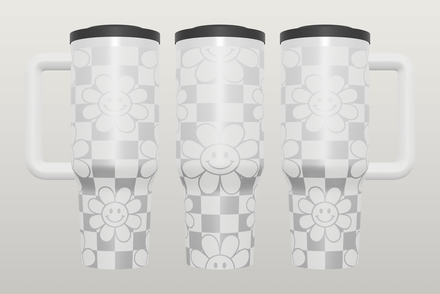 Retro Flower Power Engraved Tumbler – Groovy 70s Gift, Good Vibes Drinkware