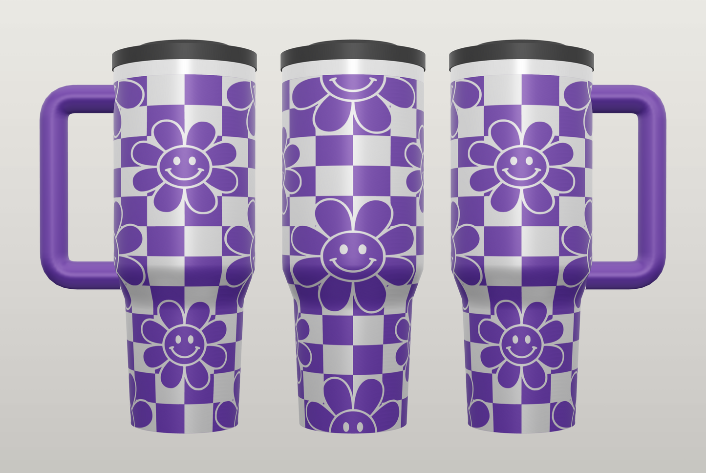Retro Flower Power Engraved Tumbler – Groovy 70s Gift, Good Vibes Drinkware