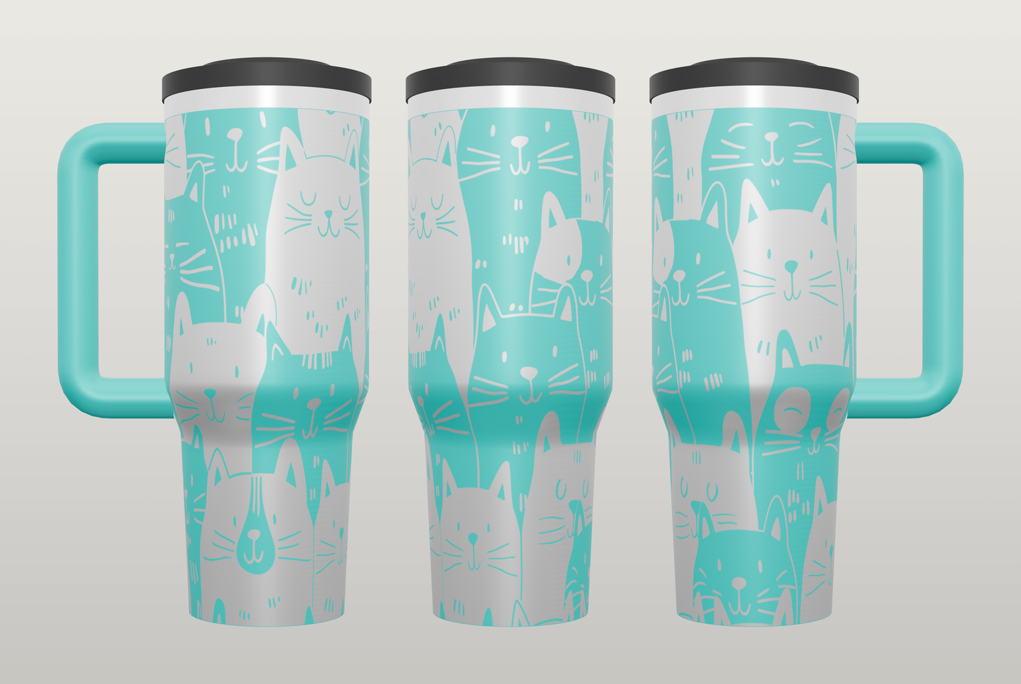 Cat Engraved Tumbler – Cute Gift for Cat Lovers, Kitty Drinkware