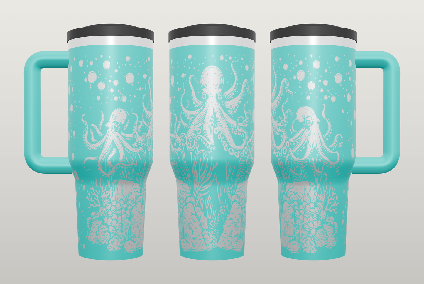 Octopus Siren Engraved Tumbler – Gothic Ocean Gift, Unique Drinkware