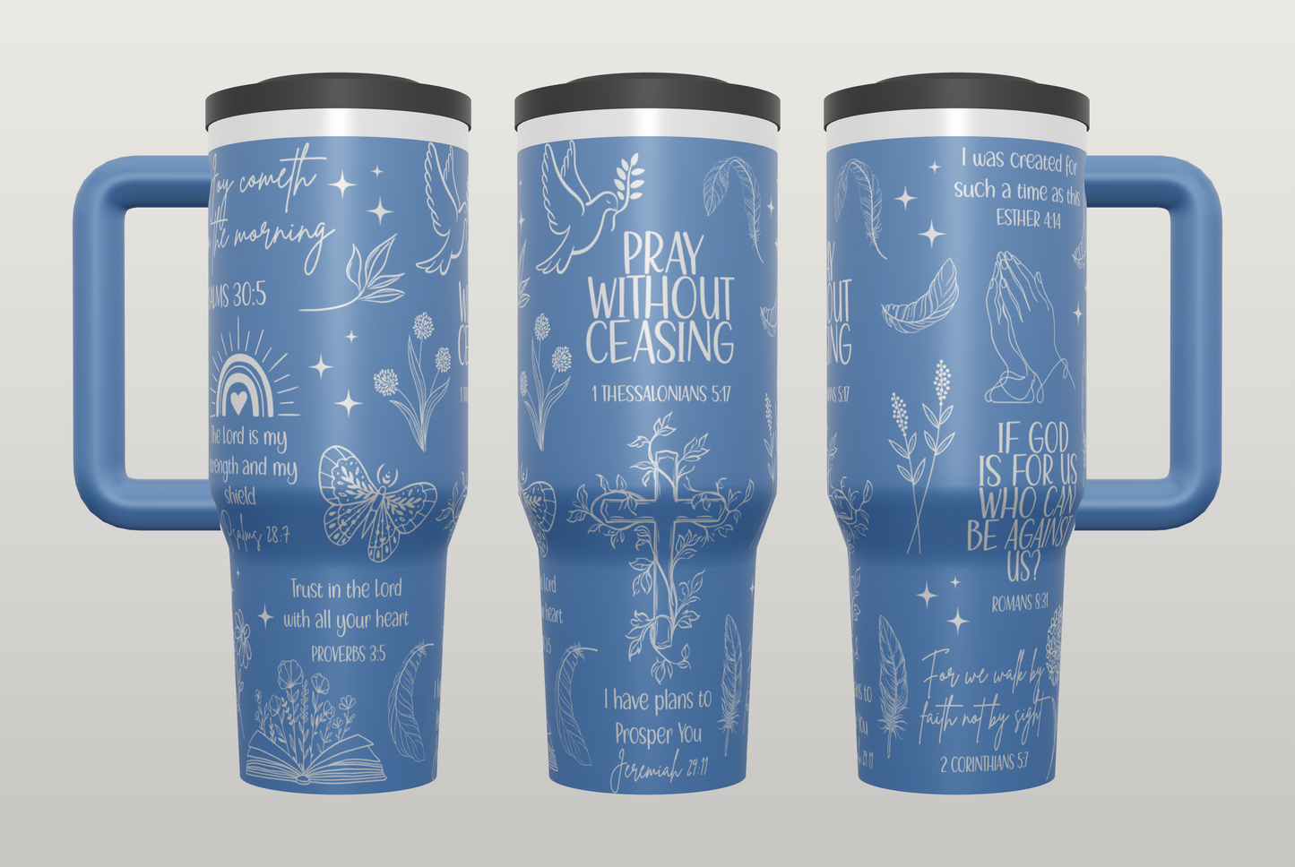 Keep Praying Engraved Tumbler – Faith Gift for Women, Christian Drinkware