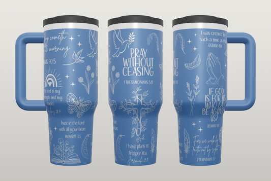 Keep Praying Engraved Tumbler – Faith Gift for Women, Christian Drinkware