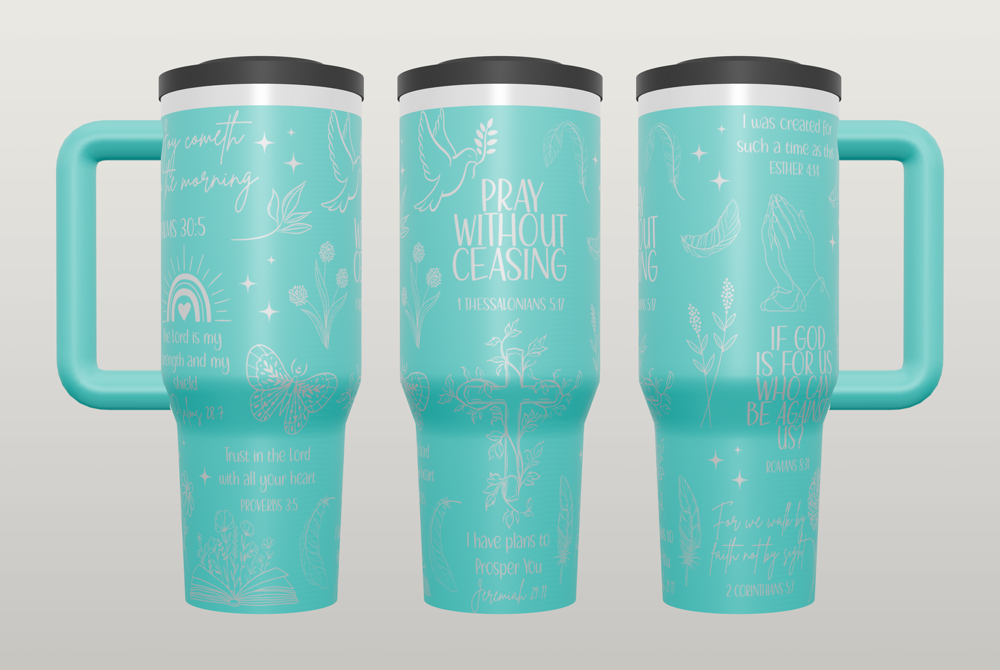 Keep Praying Engraved Tumbler – Faith Gift for Women, Christian Drinkware