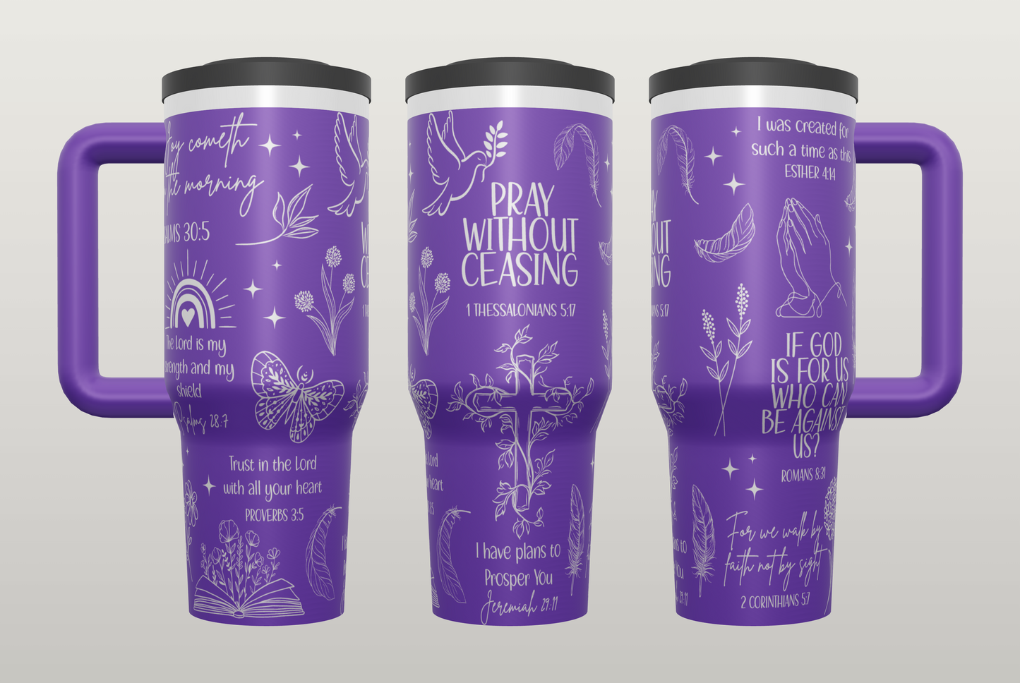 Keep Praying Engraved Tumbler – Faith Gift for Women, Christian Drinkware