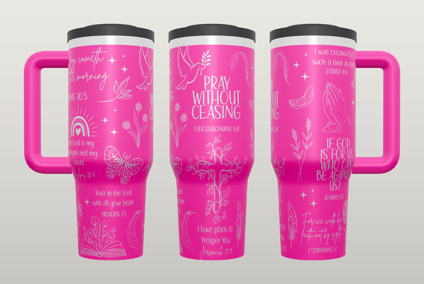 Keep Praying Engraved Tumbler – Faith Gift for Women, Christian Drinkware