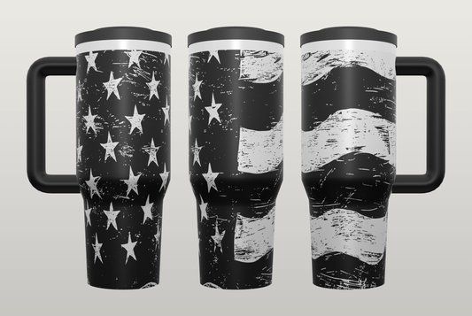 American Flag Engraved Tumbler – Patriotic Gift for Veterans & Military Families
