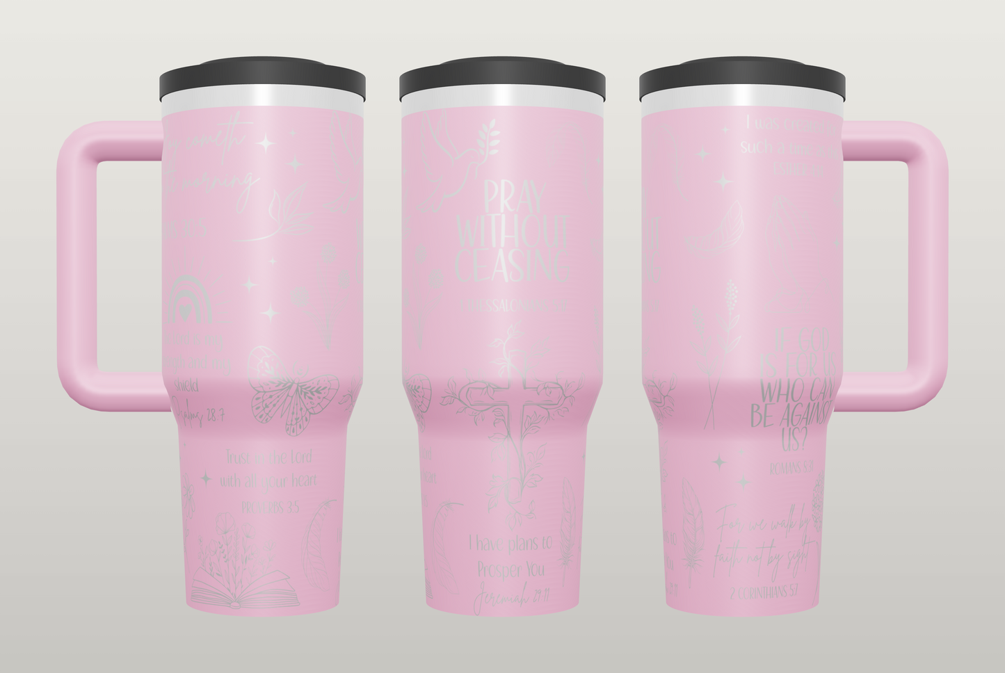 Keep Praying Engraved Tumbler – Faith Gift for Women, Christian Drinkware