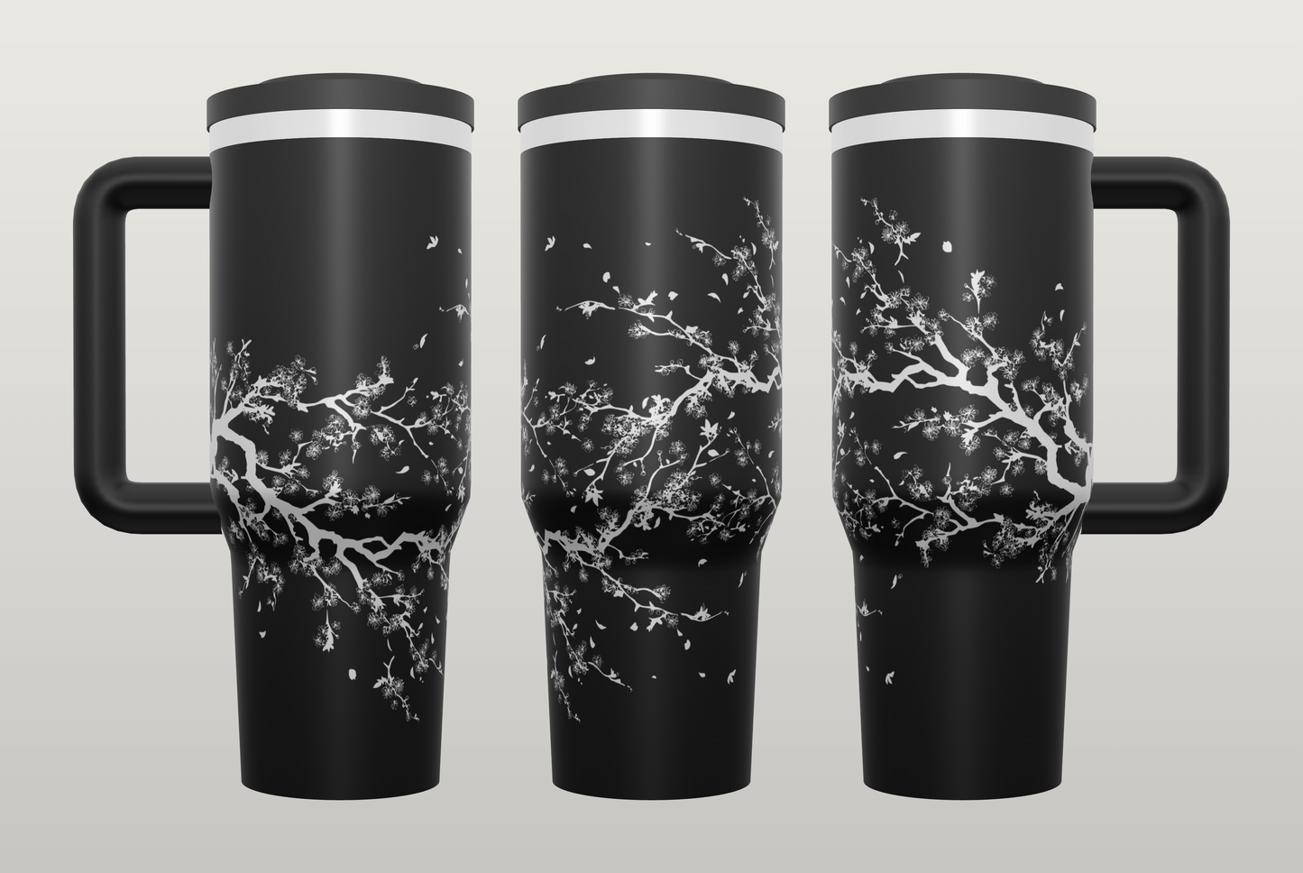 Cherry Blossom Engraved Tumbler – Elegant Floral Gift for Her